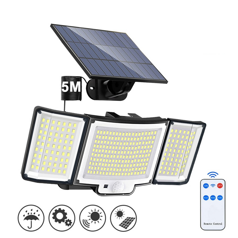 Holofote Solar LED 800W com 3 Cabeças - Tech Inova