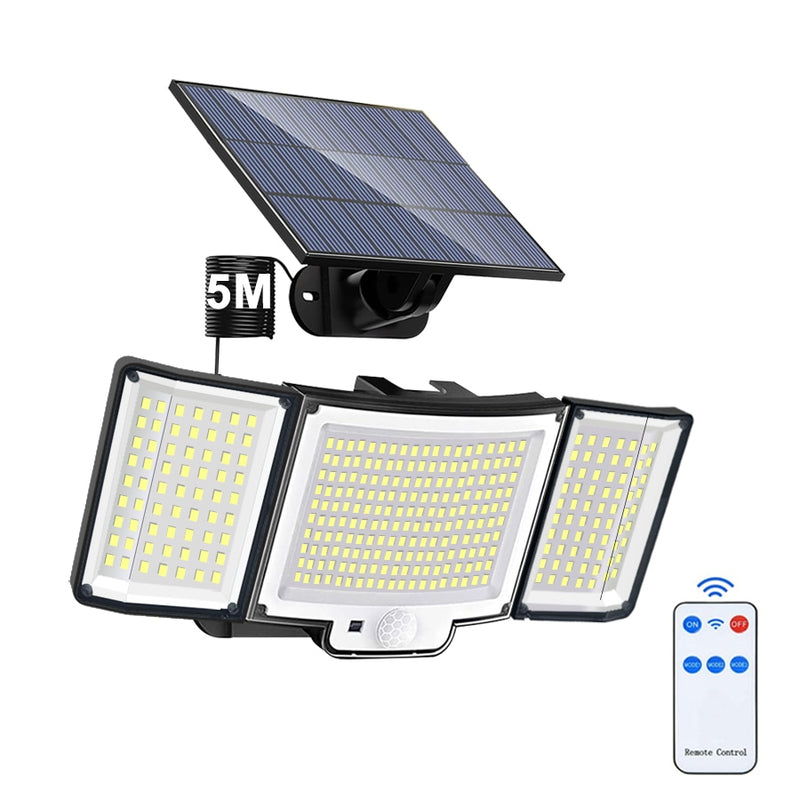  Holofote Solar LED 800W com 3 Cabeças - Tech Inova